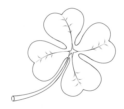 Four Leaf Clover Coloring Page